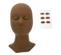 WOONEKY 1juego Cabeza De Maniquí De Para Extensión De Pestañas Cabeza De Práctica Para Maquillaje y Masaje Facial Realista Intercambiables Para De Cosmetología y Principiantes