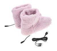 WOONEKY 1par Zapatos Calentadores Eléctricos Usb Para Parejas Pantuflas De Calor Prácticas y Cómodas Calentadores De Pies Para Invierno Diseño De Botín De Felpa Mantenimiento De Calor