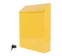 WOONEKY 1pieza Caja De Sugerencias De Hierro Amarilla Buzón Decorativo Exterior Caja De Almacenamiento De Cartas Estilo Europeo para Oficina y Escuela