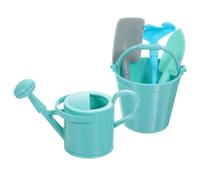 WOONEKY 2 Juegos Miniaturas de Regadera y Pala de Jardinería Resistentes y Ligeras para Decoración de Jardín Césped y Escritorio Adornos Realistas para Interior y Exterior