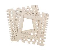 WOONEKY 2 Medidores de Aguja de Tejer de Madera, Regla de Medición Métrica E Imperial para Crochet, Herramienta Portátil para Medir Grosor de Hilo y Calibre de Costura, 2 Piezas