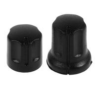 WOONEKY 2 Perillas de Control de Volumen para Radio E Intercom, Perillas Giratorias de Plástico Negro con Diseño Roscado y Eje de Inserción para Ajuste Preciso