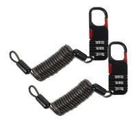 WOONEKY 2 Piezas Candado para Casco con Cable Retráctil Cerradura de Combinación Dígitos Cable de Acero Resistente la Intemperie para Moto Bicicleta y Scooter Antirrobo Portátil y Seguro