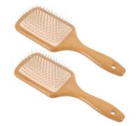 WOONEKY 2 piezas Cepillo de de Bambú Aire y Cepillo Portátil para Casa y Desenredante y Alisador para Mujeres