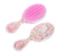 WOONEKY 2 piezas Cepillo Desenredante Infantil Transparente con Diseño Ovalado y Cartoon de Peine Portátil para Masaje Capilar para Cabello y Mojado Material Resistente y Cómodo