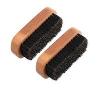 WOONEKY 2 Piezas Cepillo para Barba Haya con Cerdas de Pelo de Jabalí Herramienta de Cuidado para Barba y Bigote Cepillo Multifuncional para Peinado y Limpieza de Zapatos Uso Profesional y