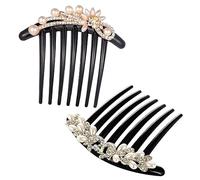 WOONEKY 2 piezas de Novia con Perlas y Brillantes Accesorio Elegante para Cabello Nupcial Adorno para Peinados de Boda Tocado de Novia Flor y Pavo Real