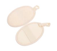 WOONEKY 2 piezas Esponjas Naturales de Lufa para Baño Exfoliante Corporal y Seguro para Sensible Diseño Portátil con Funda de Malla para Ducha y Cuidado Diario
