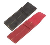 WOONEKY 2 Piezas Estuche Bolígrafo Cuero PU Doble Compartimento Protector para Bolígrafos y Funda Portátil Resistente Arañazos Diseño Vintage Práctico y Compacto para Oficina y Viaje