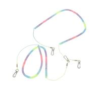 WOONEKY 2 Piezas Fishing Pole Lanyard Retractable Coiled Elastic Tether with Steel Carabiner Clips Weather Resistant Multipurpose Safety Gear For Boating and Kayak