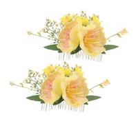 WOONEKY 2 Piezas Hawaiian Flower Hair Combs Artificial Plumeria Bridal Hair Pins Lightweight Tropical Beach Wedding Accessories For Women And