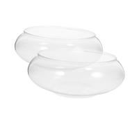 WOONEKY 2 Piezas Pecera Anticaída Pequeña de Plástico Transparente para Escritorio, Tanque de Peces 2800ml Adecuado Oficina y Decoración, Pecera para Cría y Acuario Compacto