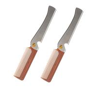 WOONEKY 2 Piezas Peine de Bolsillo Plegable para Hombres Peine Inoxidable con Dientes Abridor de Botellas Herramienta de Cuidado de y Cabello para