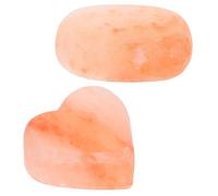 WOONEKY 2 Piezas Piedras de Masaje de Sal Natural Jabón Mineral Tallado a Mano Forma de Corazón y Ovalado Exfoliante Corporal para Renovación de Piel y Cuidado de Pies Uso Spa y Ducha