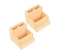 WOONEKY 2 Piezas suministro de manicura cajas organizadoras caja de herramientas de uñas portátil estuche maletin manicura Light Brown