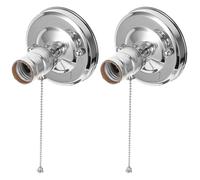 WOONEKY 2 portalámparas con cadena de tracción: portalámparas de rosca E27 con interruptor de cadena de tracción - Portalámparas de techo vintage, accesorios de iluminación DIY