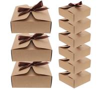 WOONEKY 20 Piezas Caja de Embalaje, Caja para Embalaje de Papel Kraft, Ligera y Ecológica, para Chocolate y Caramelos, para Cumpleaños y Bodas, para Dulces y Repostería
