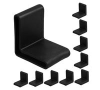 WOONEKY 20 Piezas Protectores de Ángulo de PVC Negro de Diseño Triangular Antideslizante para Estantes y Patas de Muebles Refuerzo Estructural y Mayor Estabilidad para Estanterías y