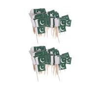 WOONEKY 200 Piezas Banderitas de Pakistán Palillos Resistentes para Decoración de Aperitivos y Fiestas Diseño Seguro para Contacto con Alimentos para Eventos Culturales y Celebraciones