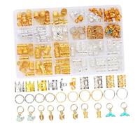 WOONEKY 200 Uds Gran Trenzado Accesorios Encantos Del Cabello Accesorios Para Rastas Accesorios Accesorios Anillo De Pelo Colgantes De Pelo