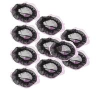 WOONEKY 20piezas Redecillas para Moño de Ballet Redecilla Elástica Invisible Bordes de Encaje Morado Cubremoños para Recitales y Exámenes de Danza