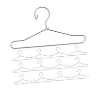 WOONEKY 25 Piezas Mini Perchas de Hierro Resistentes para Ropa de Muñeca Colgadores Pequeños Decorativos para Manualidades y Exhibición Casas de Muñecas Plateadas