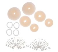 WOONEKY 2juegos Conjunto de Peinado Moldeador de Moños para Mujer Herramientas para Trenzar el Cabello Cintas Cabello Moldes para Moños Horquillas Forma Total