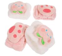 WOONEKY 2pares Absorbent Face Washing Wristbands for Makeup and Yoga Soft Towel Wristbands Cat Paw