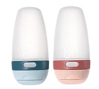 WOONEKY 2piezas Botellas De Viaje Rellenables De Silicona De Impermeables y Portátiles Para Lociones Champús y Cremas Para Vacaciones y Actividades Al Aire