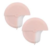 WOONEKY 2piezas Brocha de Base Giratoria para Maquillaje Brocha Aplicadora de Base con Forma de Onda para Aplicar Polvos y Bronceadores el Rostro Color Rosa Unidades por Paquete