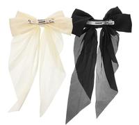 WOONEKY 2piezas Clips De Pelo Gran Lazo De Accesorios De Moda Para Mujeres y Adolescentes Para Fiestas y Color Negro