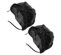 WOONEKY 2piezas Diadema De Malla Flores Para Cabello Tocado De Fiesta De Té Vintage Sombrero De Malla Para Cócteles Para Bodas y Eventos Especiales