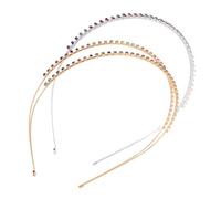 WOONEKY 2piezas Diadema Gemas De Imitación Elegante De Doble Capa Accesorios Cabello De Novia Brillante Aro De Cristal Para Bodas Fiestas Uso Diario y Eventos Especiales
