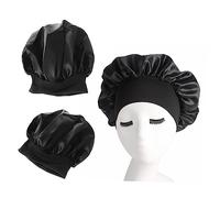 WOONEKY 2piezas Gorro De Dormir Elástico Diadema Alta y Ancha Anticaída Para Quimioterapia Para Mujeres y Niñas Negro