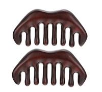 WOONEKY 2piezas Peine De Madera De Masaje Para Pelo Rizado y Lacio Peine Antiestático De Anchos Dientes Cuidado Del Cabello Natural Para Tipos De Cabello