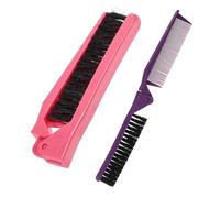WOONEKY 2piezas Peine De Viaje Cepillo Desenredante Portátil Para Uso Diario Para Tipo De Cabello Profesional y Personal Colores