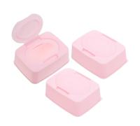 WOONEKY 3 Piezas Caso De Toallitas Recargables Caja Pañuelos Cajas De Almacenaje Pink Pp