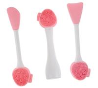 WOONEKY 3 piezas Cepillo de Silicona Suave Manual Aplicador de Multifuncional para Limpieza y Cuidado
