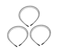 WOONEKY 3 piezas Diademas Negras con Dientes de Elásticas con para Mujer Accesorio DIY para Cabello Diseño Cómodo y Duradero