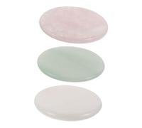 WOONEKY 3 Piezas Jade Stone Eyelash Holder Pallets Stable Easy-clean Round Lash Trays For Professional Eyelash Extension Elegant Glue Palettes For Salon y Doméstico