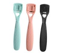 WOONEKY 3 piezas Kit de Pedicura Profesional con Raspador de Muerta para Pies Diseño Curvado Seguro Mango Antideslizante para Eliminar Callos y Durezas Exfoliación Natural Color Aleatorio