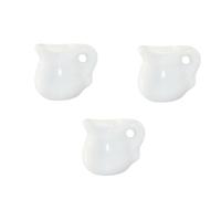 WOONEKY 3 Piezas Mini Jarras de Leche de Cerámica Blancas para Decoración de Muñecas Accesorios para Fotografía Imaginación