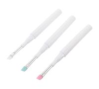 WOONEKY 3 Piezas Pinceles de Sombra de Ojos de Silicona con Diseño Inclinado y Tapa Protectora Aplicador Reutilizable para Maquillaje Ocular y Separación de Pestañas Cepillo Suave y