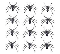 WOONEKY 30 Piezas Arañas de Plástico para Decoración de Halloween Accesorios de Broma DIY Juguetes de Realistas para Fiestas y Celebraciones