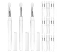 WOONEKY 30 Piezas Brochas de Silicona para Maquillaje con Tapa Aplicadores Versátiles para Bálsamo Labial Sombra de Ojos y Corrector Herramientas de Belleza Reutilizables con Mango