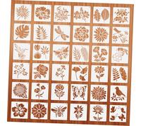 WOONEKY 36 piezas Plantillas para Pintar Reutilizables con Dibujos de Flores Plantas Aves y Abejas para Manualidades Decoración Papel Madera