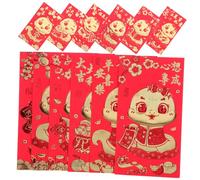 WOONEKY 36 Piezas Sobres Rojos Chinos Tradicionales de Papel para Dinero Rojo Auspicioso con Diseño de Caracteres Chinos para Año Paquete de Estilos Unidades para Festivales y Regalos