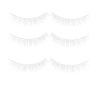 WOONEKY 3pares Pestañas Postizas Cortas Blancas De Fibra Química Suaves y Cómodas Pestañas Cosplay Naturales Para Halloween y Fiestas Uso Fácil Para Mujeres