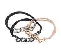 WOONEKY 3piezas Accesorios Cabello de Moda para Mujer Pulsera Elástica Pelo Pulseras Elásticas para Coleta Brazaletes Decorativos de Doble Hebra para Mujeres y Niñas