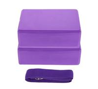 WOONEKY 3Piezas Bloques de Yoga de Espuma EVA con Correa Bloques de Equilibrio para Estiramientos para Principiantes Accesorios Portátiles para Gimnasio y Práctica Casa